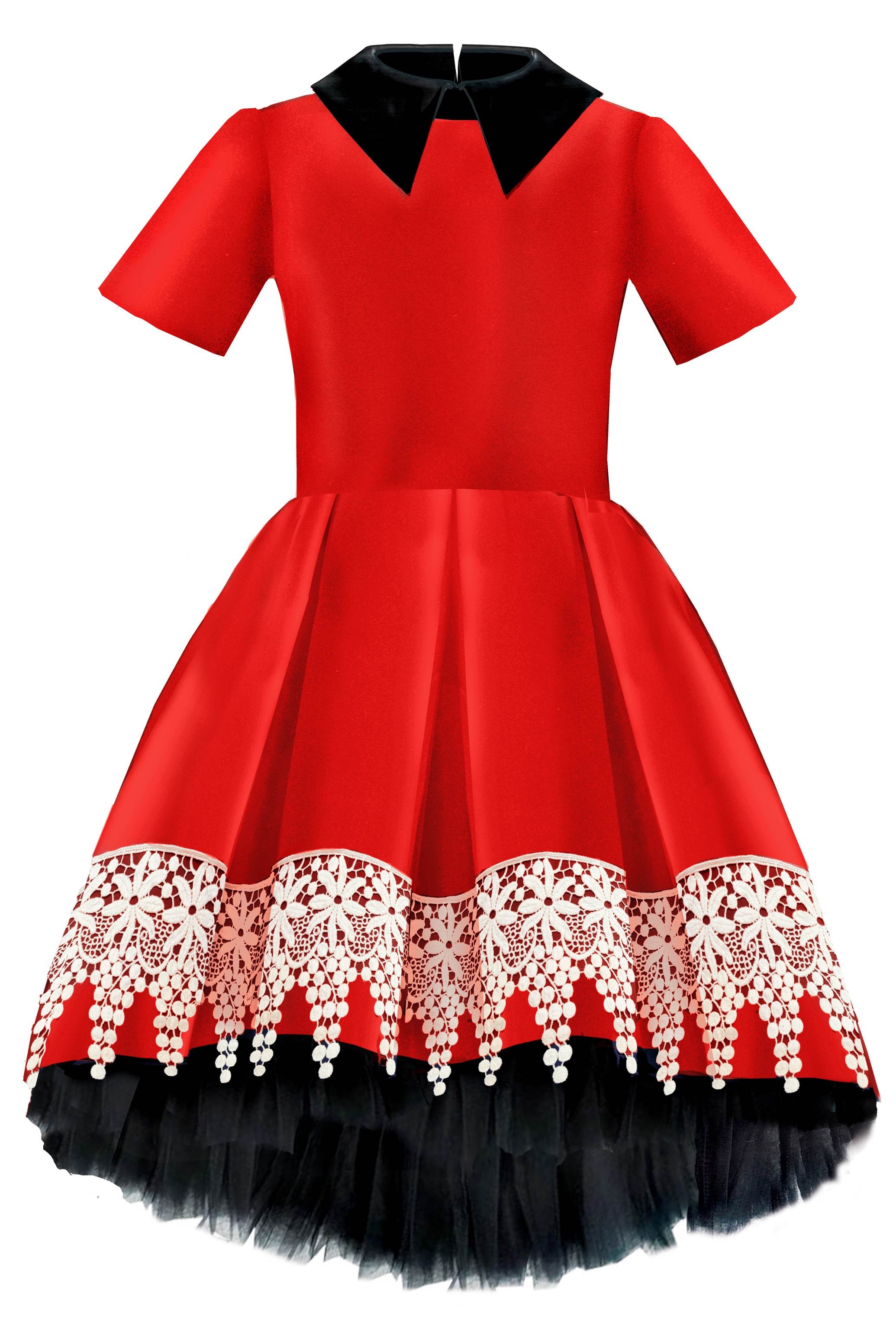 red taffeta dress