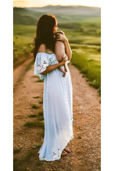 maternity maxi skirt embroidery
