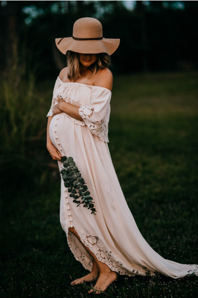 maternity maxi skirt embroidery
