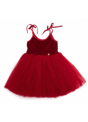 DOLLY by Le Petit Tom Fanciful Dress in Red