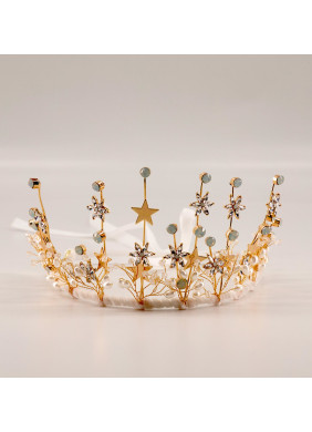 Sienna Likes to Party Czarina Crystal Crown Headband in Neutral