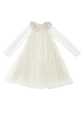 DOLLY by Le Petit Tom Forest Fairy Tutu Dress in Grey / Ivory
