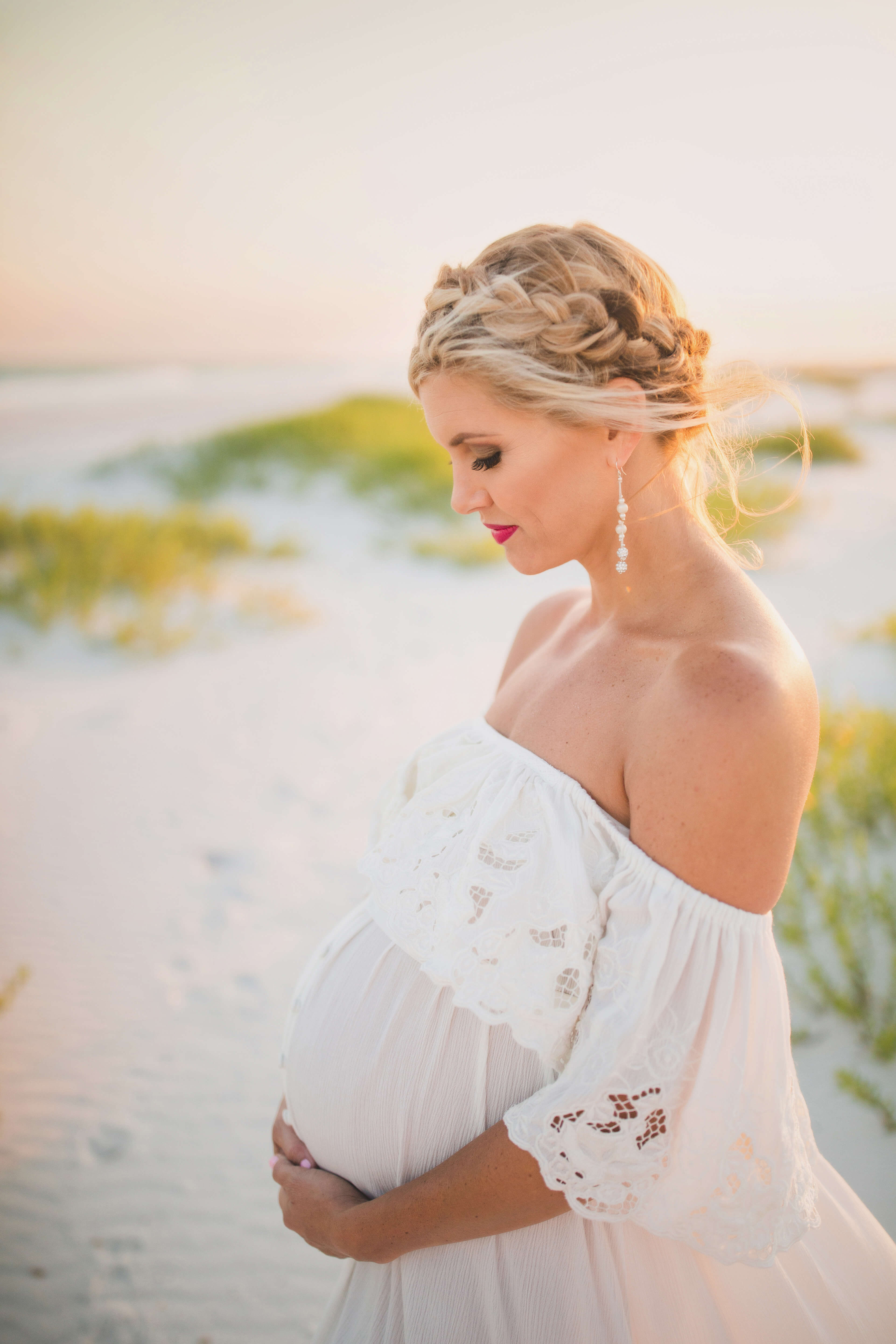 Rent Fillyboo Maternity Wonder Years Embroidered Maxi Dress in Ivory